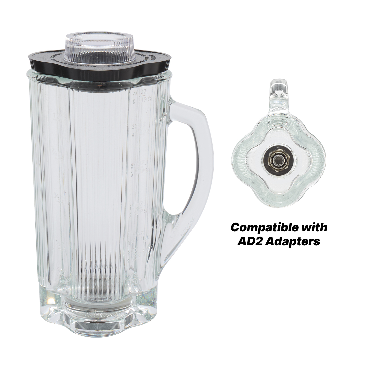 40 oz. Glass Container, Blade Assembly & Lid (for AD2 Adapters)